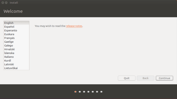 install ubuntu 16.04 choose language