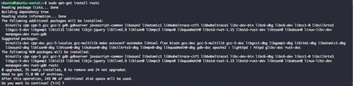 install rust ubuntu 16.04