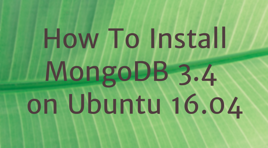Install MongoDB 3.4 ubuntu 16.04