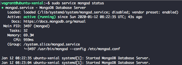 MongoDB 4.2 Check Service Status