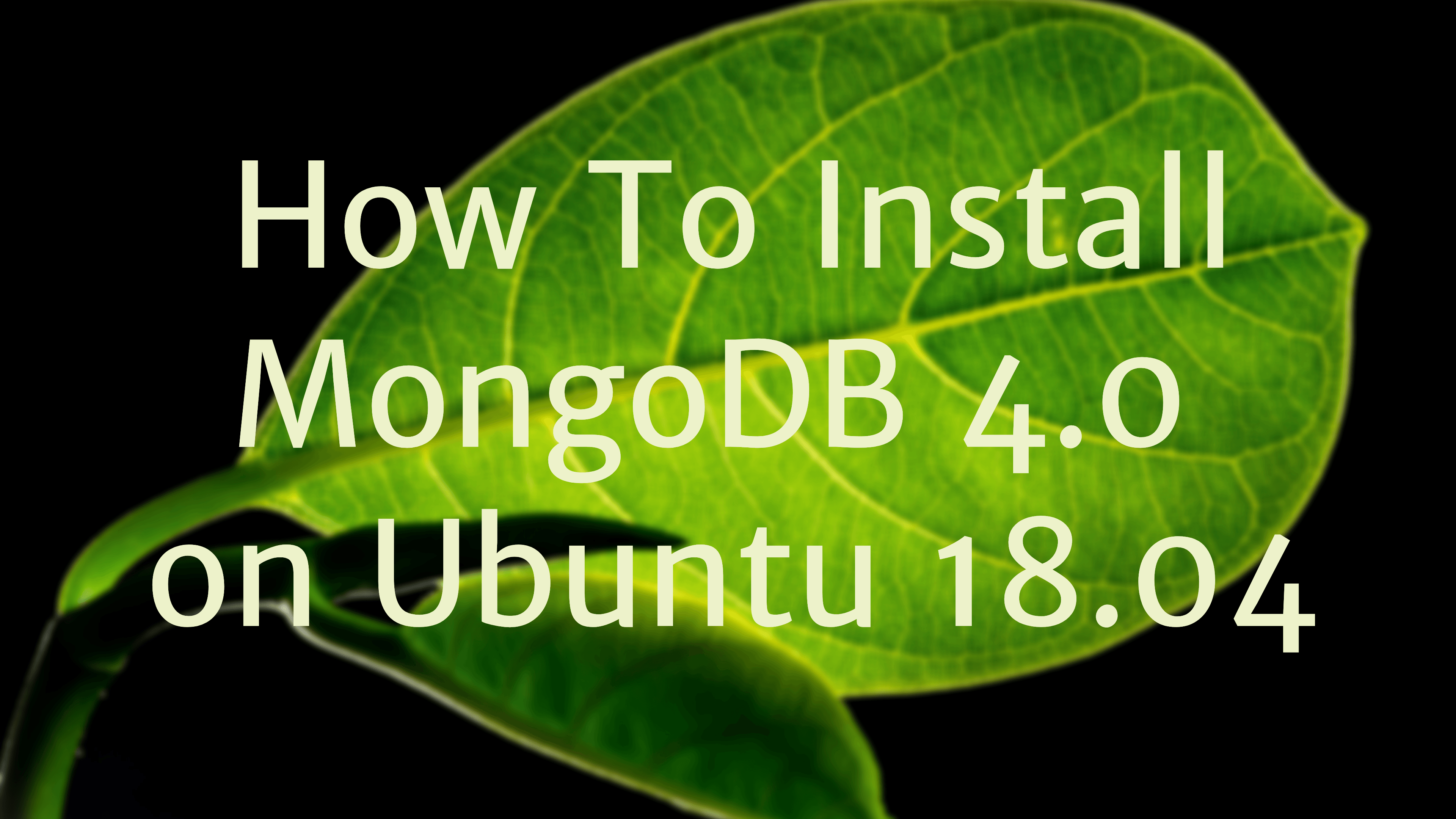 How To Install MongoDB 4 0 On Ubuntu 18 04 Howtodojo